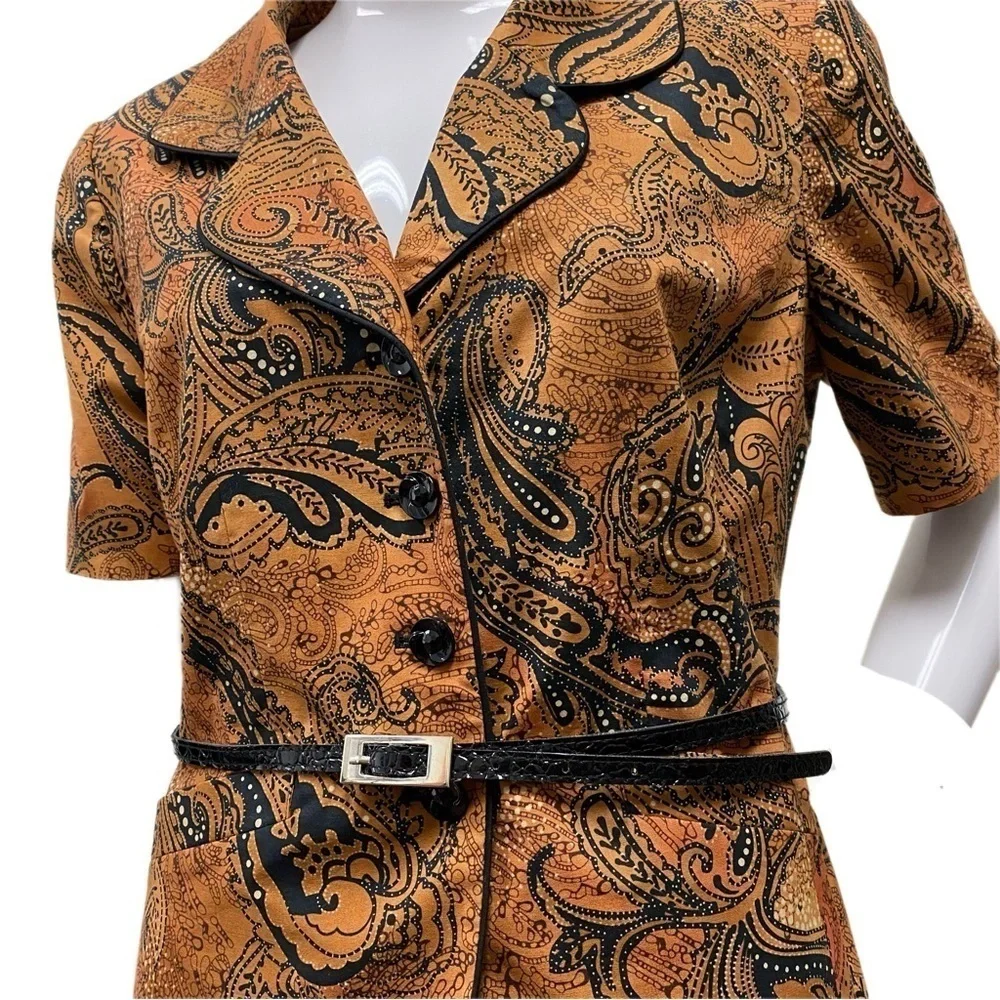 LE SUIT ESSENTIALS BLACK BELT SIZE 10 BUTTON UP SHORT SLEEVE BLOUSE - Picture 3 of 10